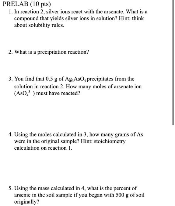 stoichiometry of precipitation reactions