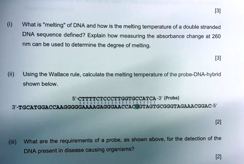 SOLVED: [3] What Is "melting" Of DNA And How Is The Melting Temperature ...