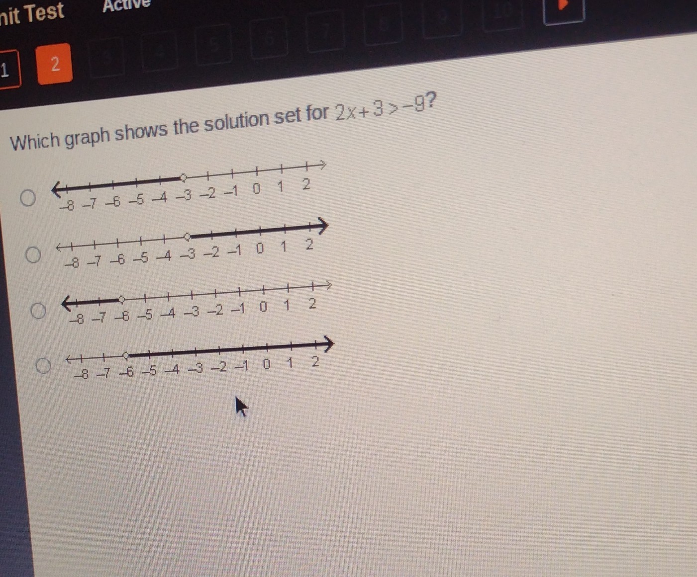 SOLVED Which Graph Shows The Solution Set For 2 X 3 9