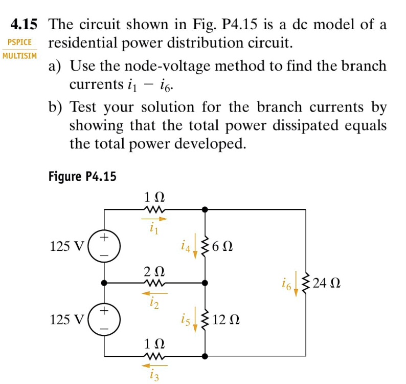 Solve Using The Mesh Current Method 415 The Circuit Shown In Fig P415 ...