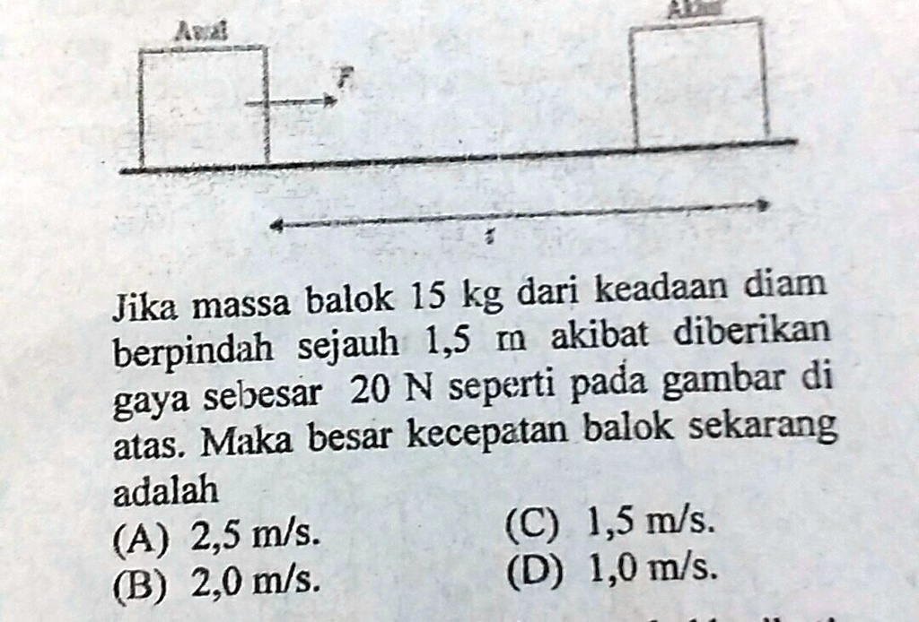 SOLVED: Jika Massa Balok 15 Kg Dari Keadaan Jika Massa Balok 15 Kg Dari ...