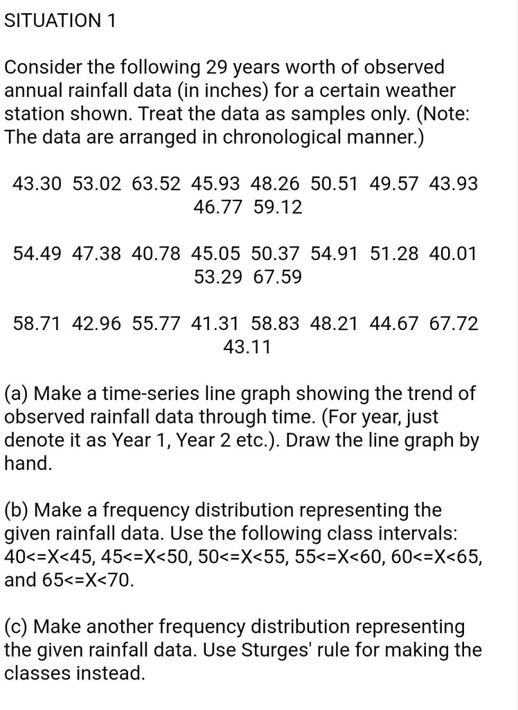 SOLVED SITUATION 1 Consider The Following 29 Years Worth Of Observed