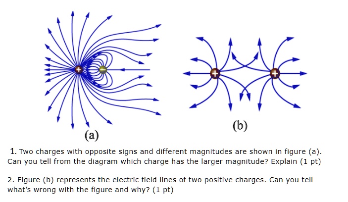 SOLVED:37 (b) Two Charges With Opposite Signs And Different Magnitudes ...