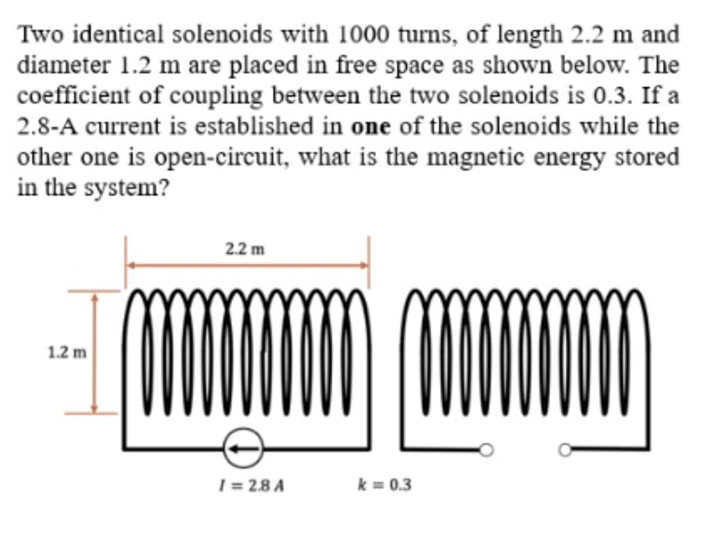 SOLVED Two identical solenoids with 1000 turns of length 2.2 m and