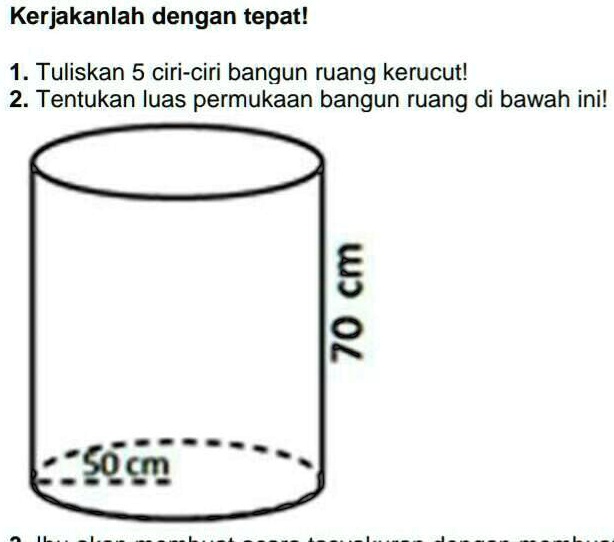 SOLVED: Tentukan luas permukaan bangun ruang di bawah ini Kerjakanlah ...