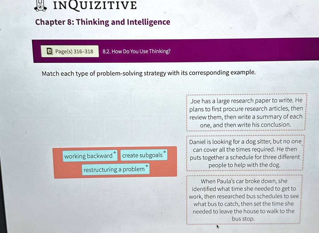 inquizitive chapter 8 thinking and intelligence pages 316 318 82 how do ...