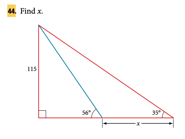 SOLVED: 44. Find x.