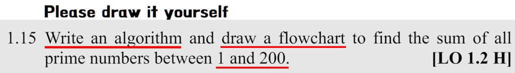 Please draw it yourself 1.15 Write an algorithm and draw a flowchart to ...
