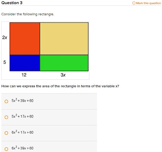 SOLVED Question 3 Mark this question Consicer the following rectangle
