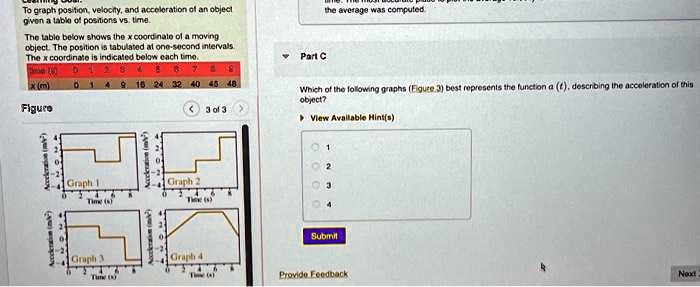 SOLVED: Texts: To graph position, velocity, and acceleration of an ...