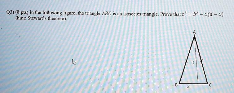 SOLVED: Q3) (8 pts) In the following figure. the triangle ABC is an ...