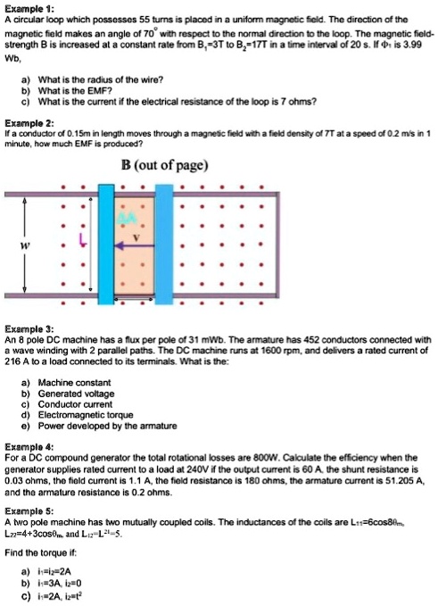SOLVED: Example 1: A circular loop which possesses 55 turns is placed ...