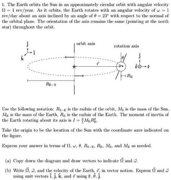 1. The Earth orbits the Sun in an approximately circular...