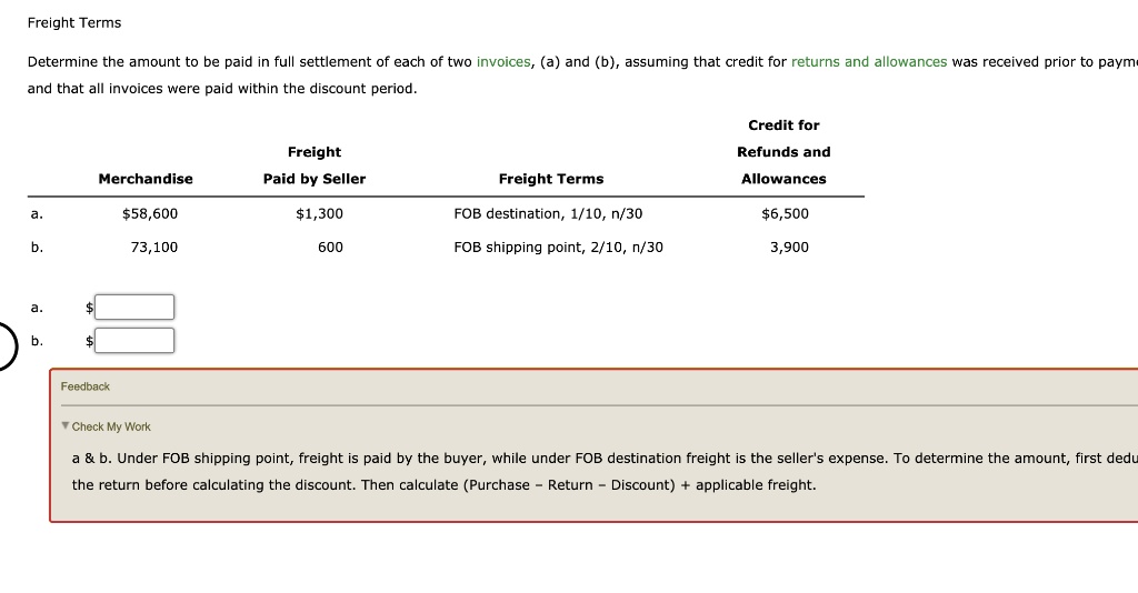 SOLVED Freight Terms Determine The Amount To Be Paid In Full solved-freight-terms-determine-the-amount-to-be-paid-in-full