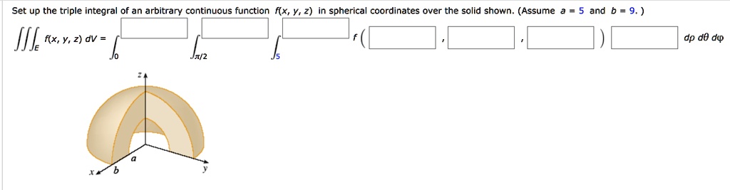 Set up the triple integral of an arbitrary continuous function ((x, Y ...
