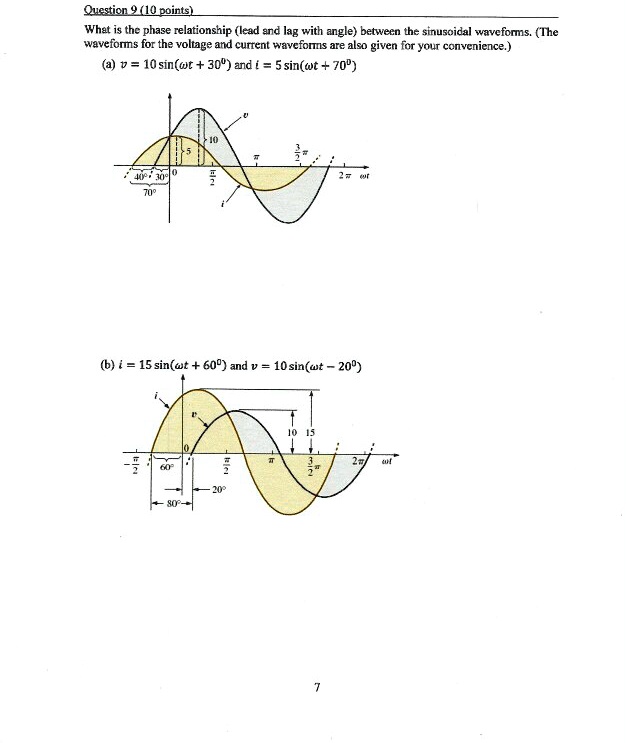 SOLVED: Question 9 (10 points): What is the phase relationship (lead ...