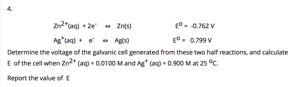 SOLVED: Zn2t(aq) 2e