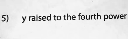 5) y raised to the fourth power