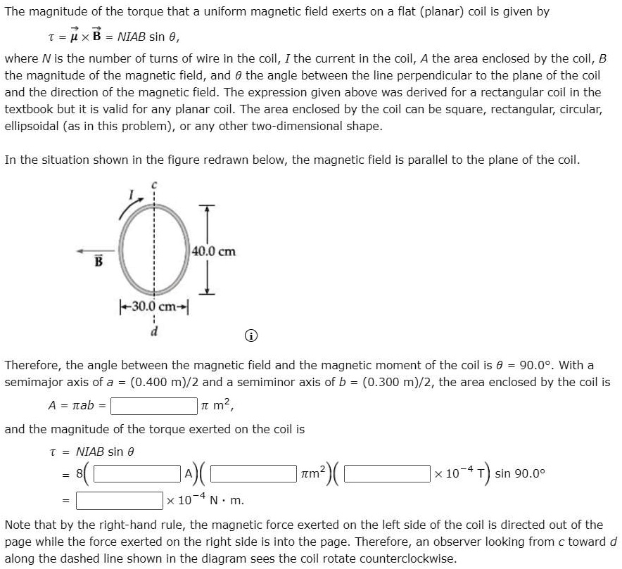 The magnitude of the torque that a uniform magnetic field...