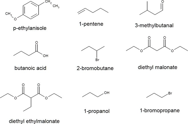 SOLVED:CH3 CHa 1-pentene 3-methylbutanal p-ethylanisole butanoic acid 2 ...