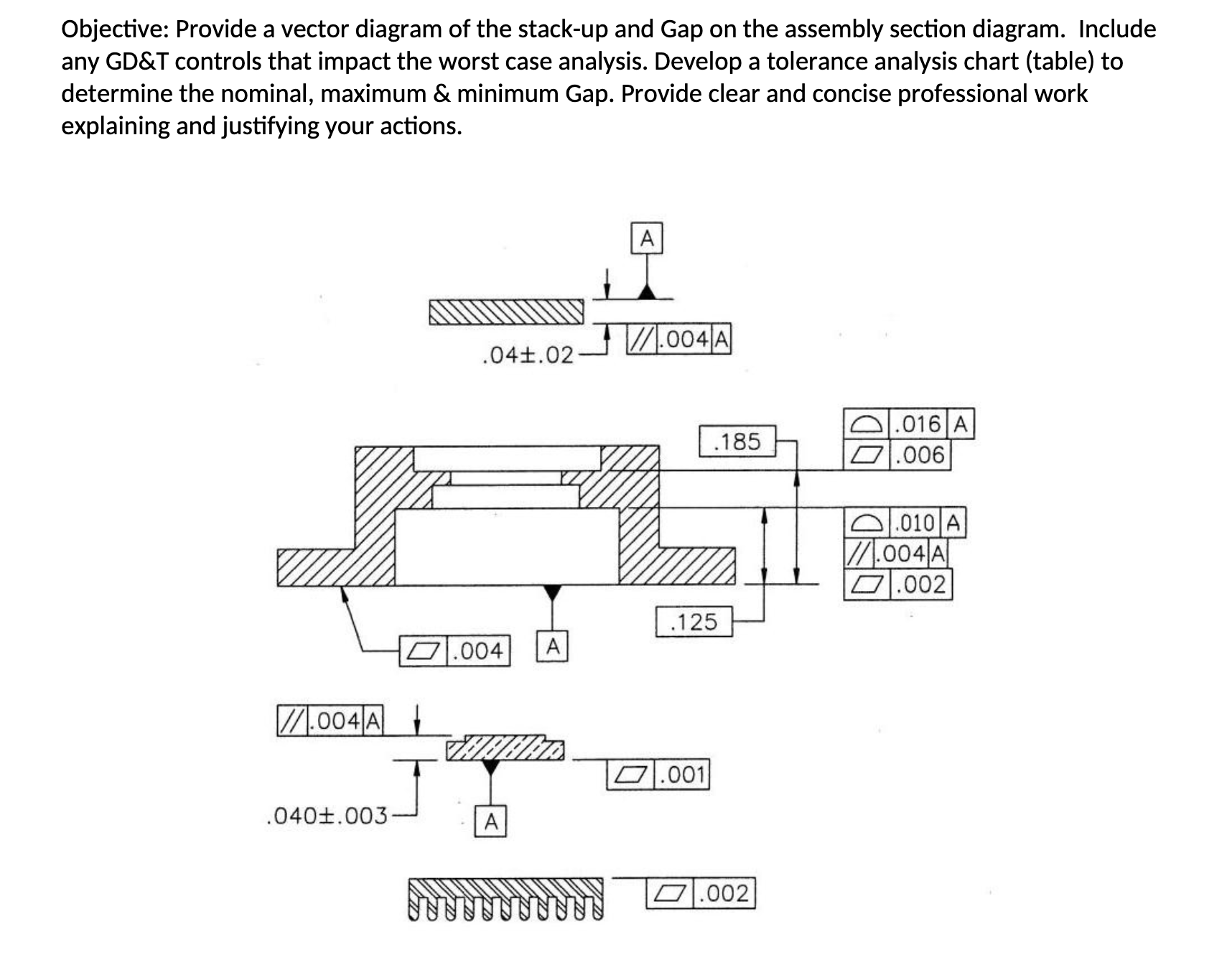 solved-objective-provide-a-vector-diagram-of-the-stack-up-and-gap-on