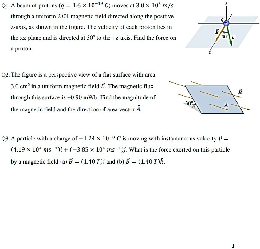 solved-a-beam-of-protons-q-1-6-x-10-19-c-moves-at-3-0-x-10-5-m-s