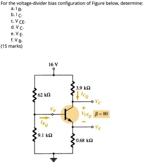 SOLVED: For The Voltage-divider Bias Configuration Of Figure Below ...