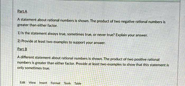 zero is greater than every negative rational number true or false