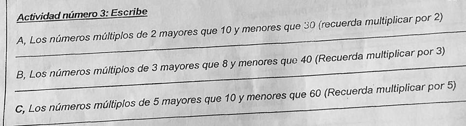 escribe 5 múltiplos de 8 mayores a 40