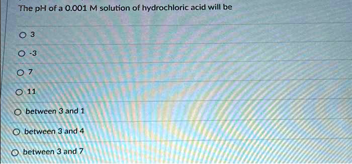 what is the ph of a 0.001 m acid solution