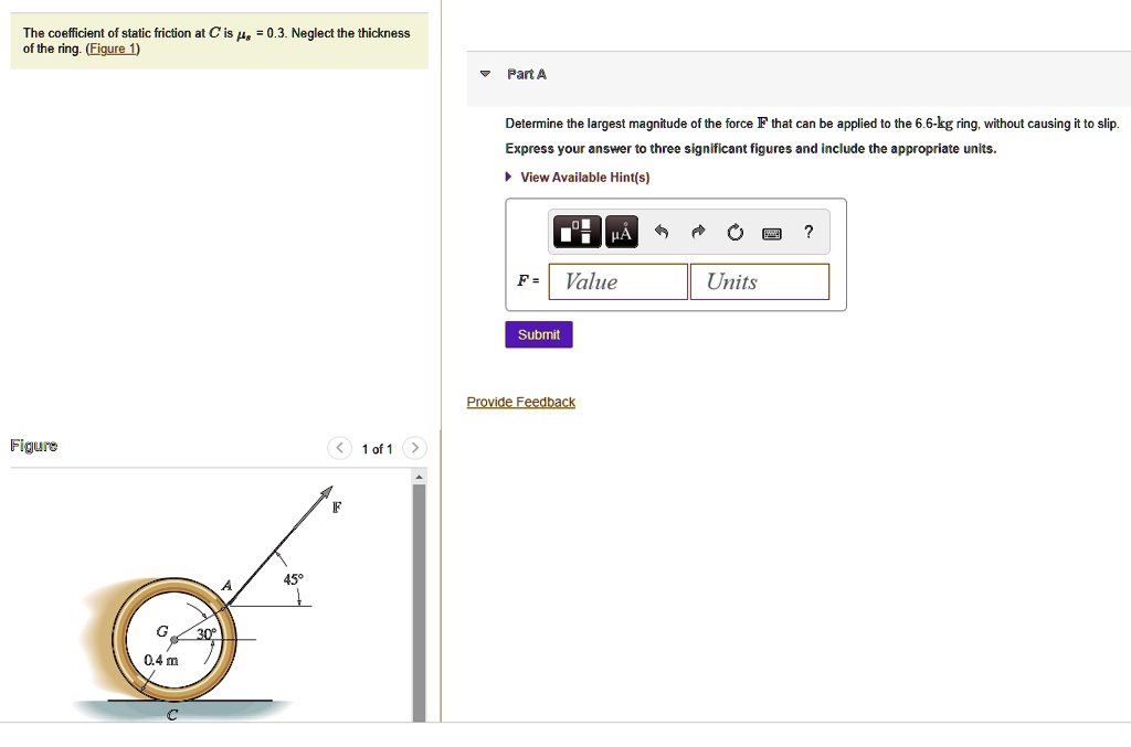 SOLVED: The coefficient of static friction Î¼ is 0.3. Neglect the