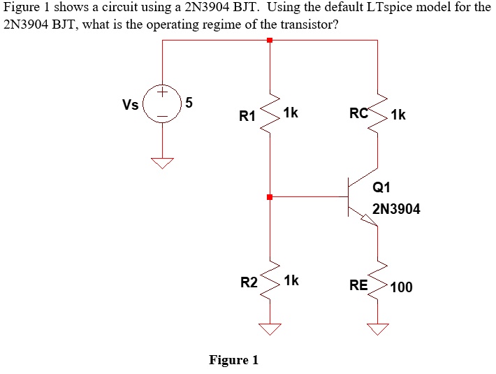 SOLVED Figure 1 shows a circuit using a 2N3904 BJT. Using the default
