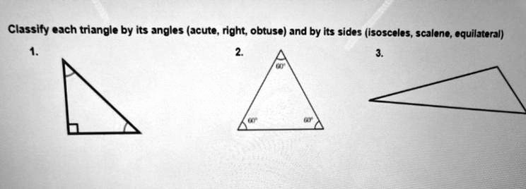 Solved Classify Each Triangle By Its Angles Acute Right Obtuse And By Its Sides Isosceles 0342