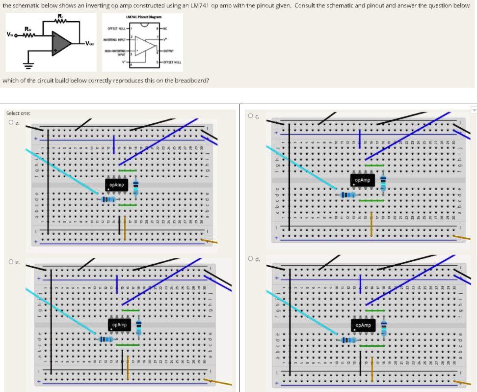 Solved The Schematic Below Shows An Inverting Op Amp Constructed Using An Lm741 Op Amp With The 7274