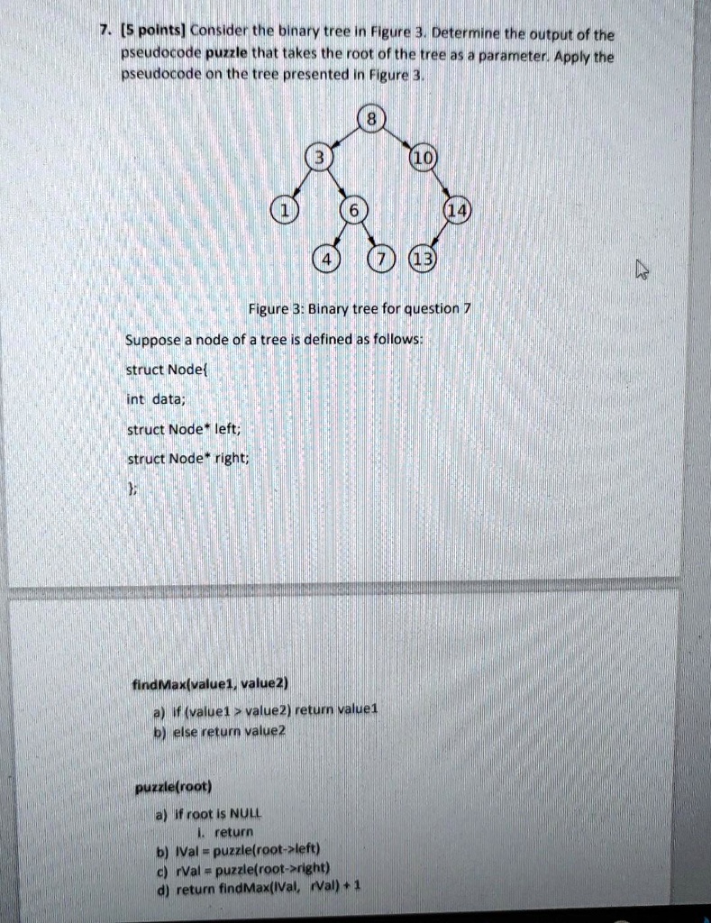 5 points consider the binary tree in figure 3 determine theourput of ...