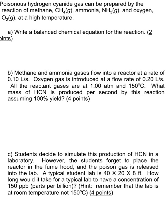 SOLVEDPoisonous hydrogen cyanide gas can be prepared by the reaction