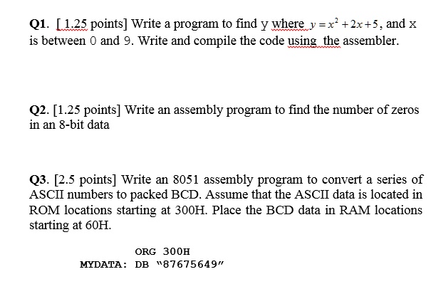 SOLVED: CODE LANGUAGE ONLY IN 8051 MICROPROCESSOR ASSEMBLY LANGUAGE Q1