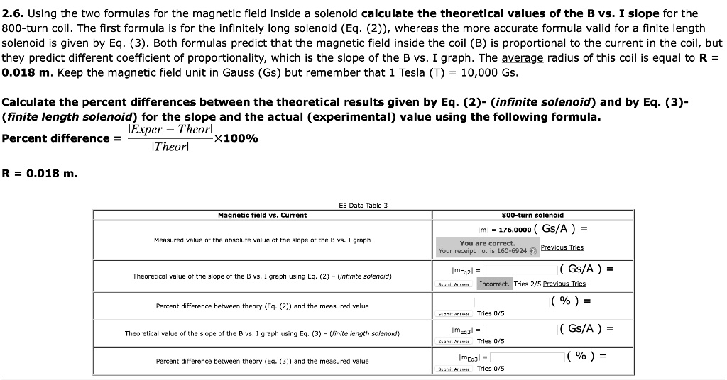 26 using the two formulas for the magnetic field inside solenoid ...