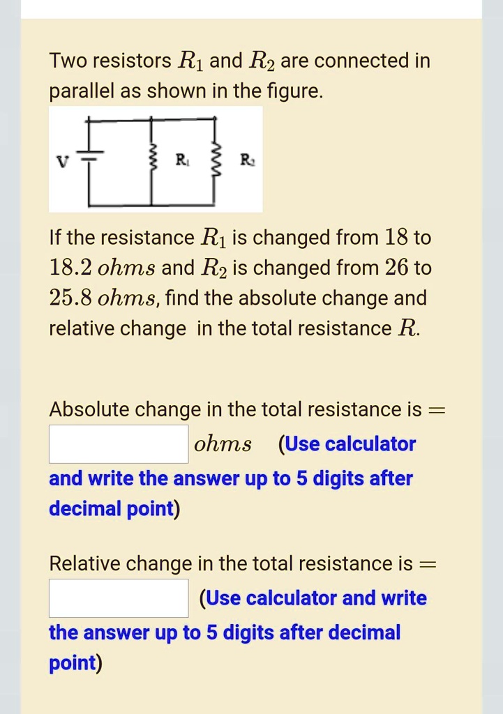 Two resistors R1 and Rz are connected in parallel as … SolvedLib
