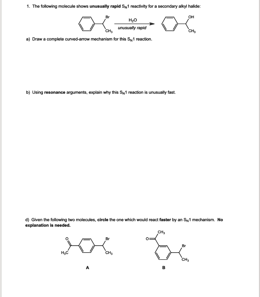 SOLVED: The following molecule shows unusually rapid Si reaction for ...