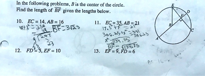 In The Following Problems, B Is The Center Of The Circle. Find The ...