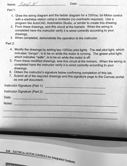 VIDEO solution: Name: Date: Part 1: 1. Draw the wiring diagram and the