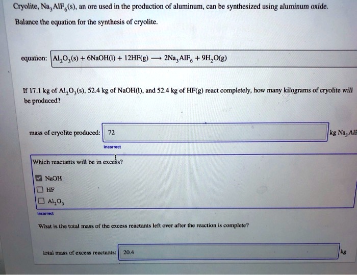 SOLVED Cryolile Nay AIF6 S An Ore Used In The Production Of solved-cryolile-nay-aif6-s-an-ore-used-in-the-production-of