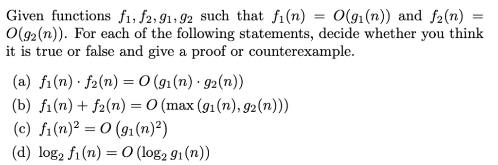 Solved 9. Given functions f1,f2,g1,g2 such that