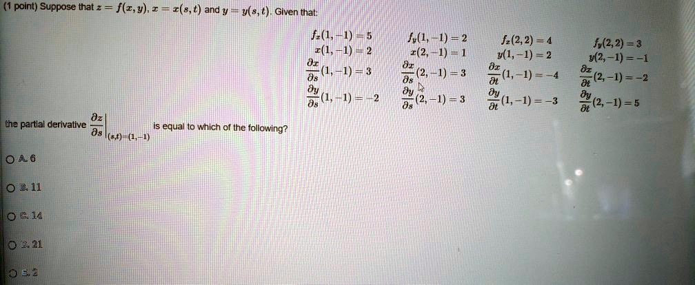 Solved Point Suppose That F Z Y I 8 T And Y Y S T Given That Fi 1 Ju L 11 Jz 2 2 4 2 1 1 Jv 2 2 8 2 2 Y 1 1 2 42 1 1 1
