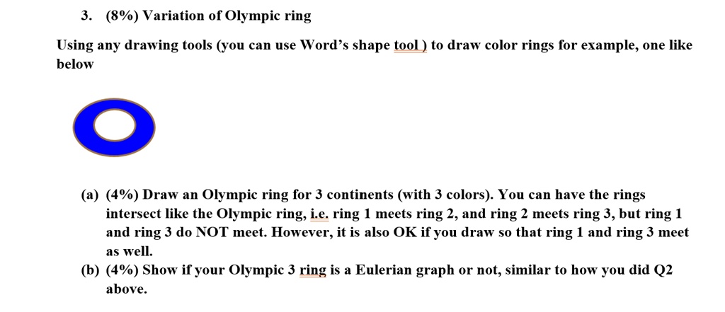 SOLVED: 3. (8%) Variation of Olympic ring Using any drawing tools (you ...