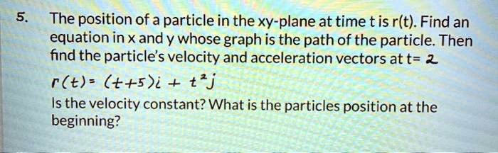 SOLVED: The position of a particle in the xy-plane at time t is r(t ...