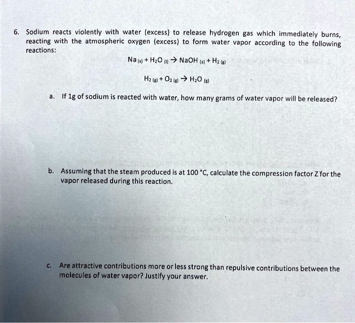 SOLVEDSodium reacts violently with water (excess) to release hydrogen