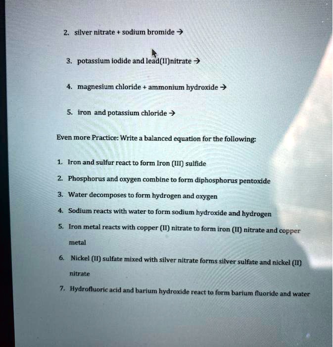 SOLVED: Silver Nitrate, Sodium Bromide, Potassium Iodide, And Lead(II ...