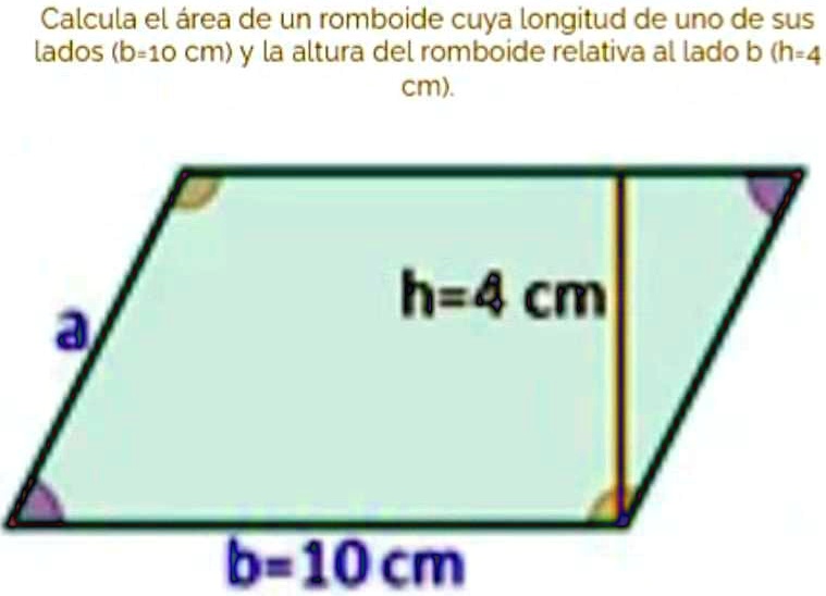 SOLVED: me ayudas por favor se para la 1 Calcula el área de un romboide ...